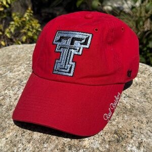 Texas Tech Red Raiders Women’s ‘47 Brand Adjustable Baseball Cap Sequin Red